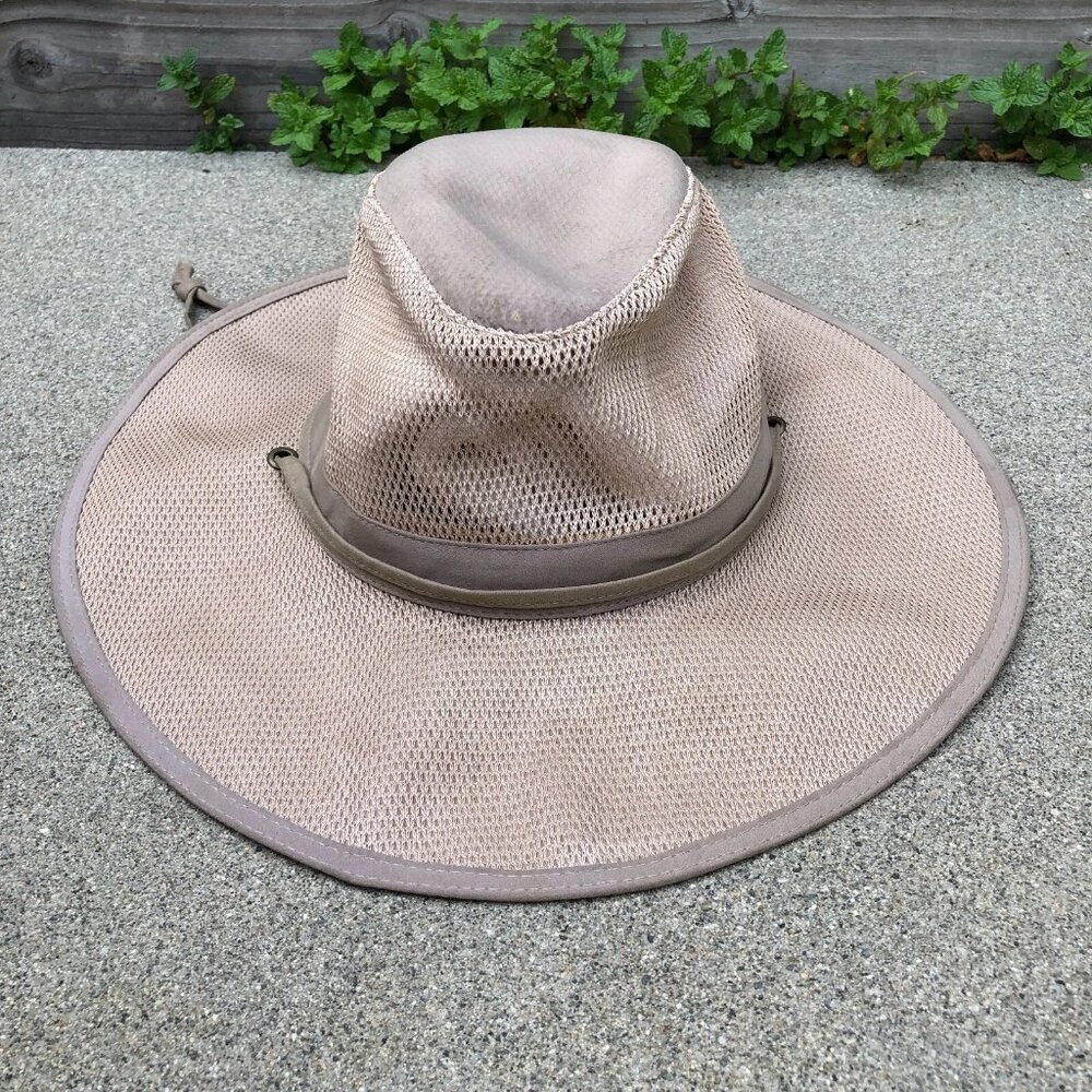 GOLDCOAST SUNWEAR Vented Fedora Sun Hat Unisex One Size Beige Lightweight Strap‌